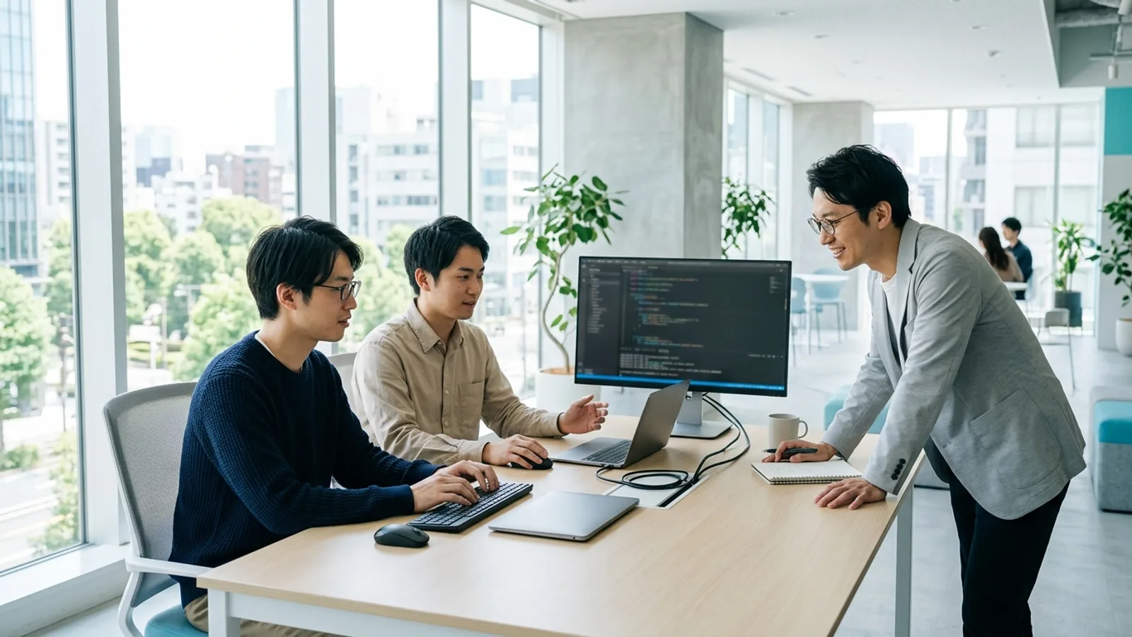 チームでの業務システム開発の様子